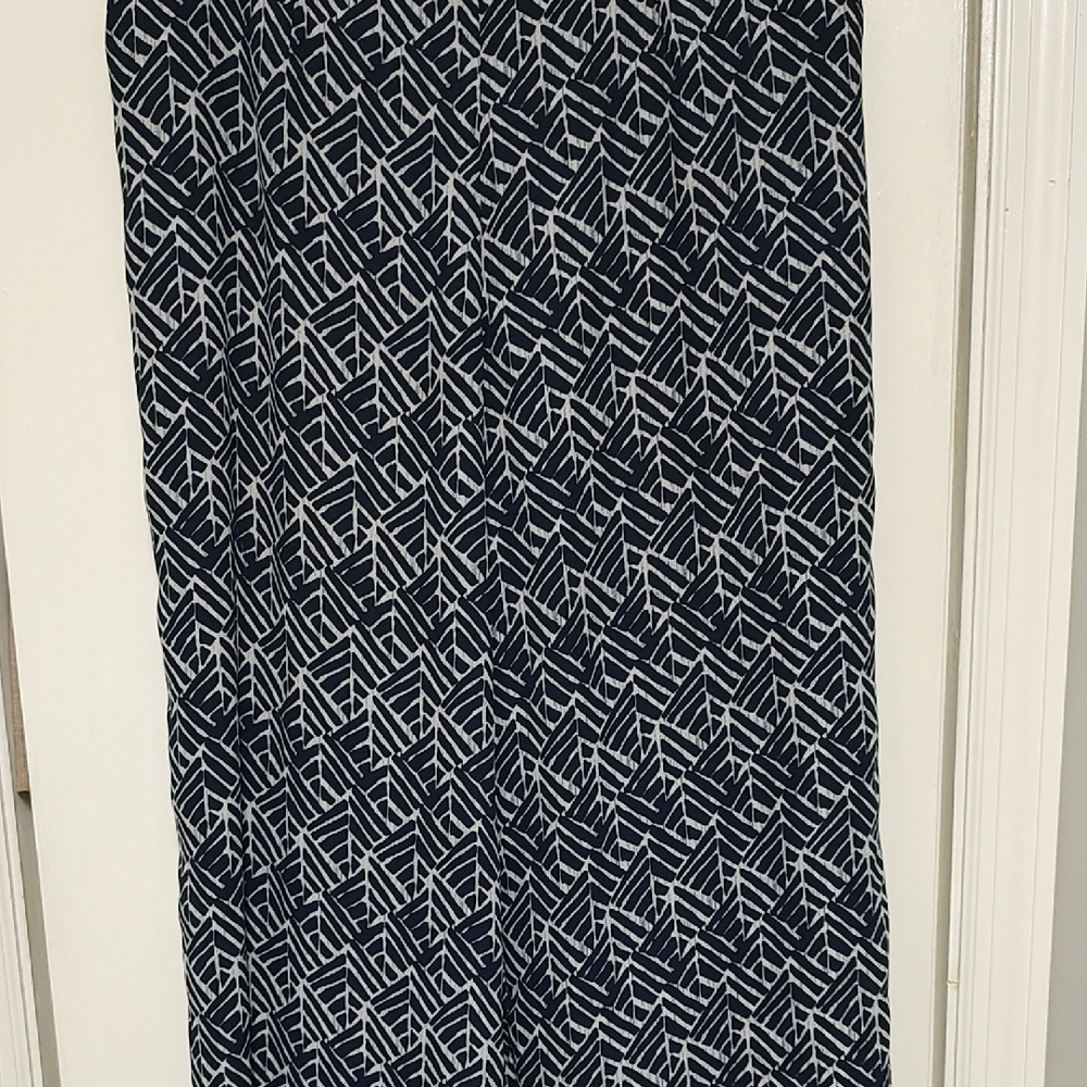 Cato Navy and White Geometric Wide Leg Pants